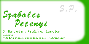 szabolcs petenyi business card